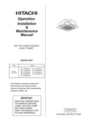 Hitachi RCI-2.0FSKDN1Q Operation Installation Maintenance Manual