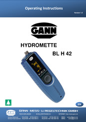 GANN HYDROMETTE BL H 42 Operating Instructions Manual