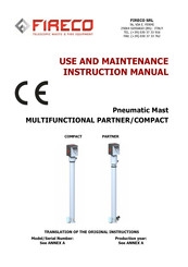 Fireco Pneumatic Mast MULTIFUNCTIONAL COMPACT Use And Maintenance Instruction Manual