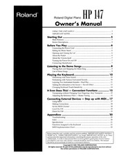 Roland HP 147 Owner's Manual