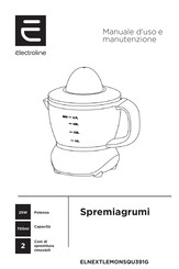 Electroline ELNEXTLEMONSQU391G Use And Maintenance Manual