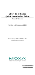 Moxa Technologies VPort P07-3M36M-T Quick Installation Manual