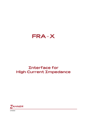 ZAHNER FRA-X userdefined Manual