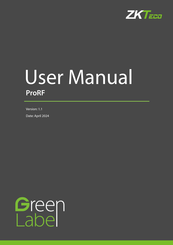 ZKTeco ProRF User Manual