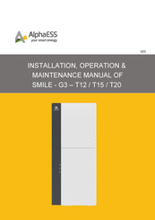 AlphaESS SMILE-G3-BAT-3.8S SMILE-G3-BAT-4.0S Installation, Operation & Maintenance Manual