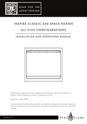 Real Flame INSPIRE CLASSIC 600 Installation And Operation Manual