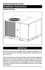 Rheem Nordyne Q4SD Installation Instructions Manual