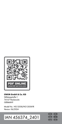 Tronic TS5 PD45 Operation And Safety Notes