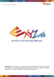 XYZ Printing da Vinci 1.0A User Manual