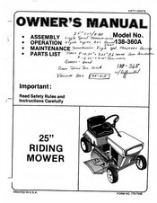 MTD 138-360A Owner's Manual