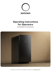 Sonnen sonnenBatterie 10 performance+ Operating Instructions For Operators