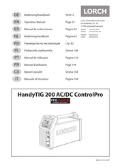 LORCH HandyTIG 200 AC/DC ControlPro Operation Manual