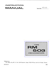 Tektronix RM 503 Instruction Manual
