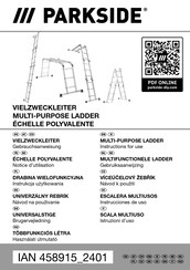 Parkside 458915 2401 Instructions For Use Manual