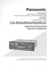 Panasonic CQR545EUC - AUTO RADIO/CASSETTE Operating Instructions Manual