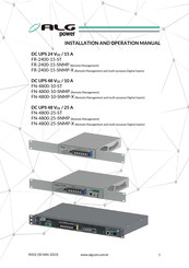 ALG FN-4800-10-ST Installation And Operation Manual