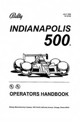 Midway Bally INDIANAPOLIS 500 Operator's Handbook Manual