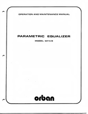 Orban PARASOUND 621B Operation And Maintenance Manual