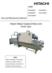 Hitachi RCUF110WZPY Use And Maintenance Manual