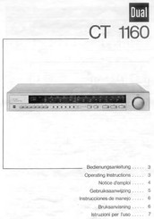 Dual CT 1160 Operating Instructions Manual