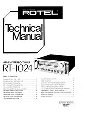 Rotel RT-1024 Technical Manual