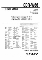 Sony CDR-W66 Service Manual