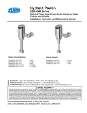ZURN Hydro-X Power ZER6000AV-WS1-DF-HYD Installation, Operation And Maintenance Manual