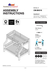 Furniture of America CM-BK618 Assembly Instructions Manual