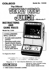 Coleco NINTENDO DONKEY KONG JUNIOR 2398 Operating Instructions And Game Rules