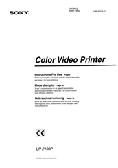 Sony UP-2100P Instructions For Use Manual