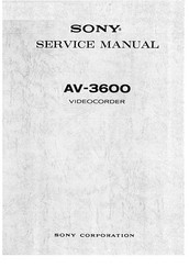 Sony AV-3600 Service Manual
