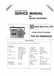 Goldstar TCR-102 Service Manual