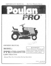 Poulan Pro PPR171142STB Owner's Manual