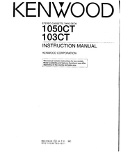 Kenwood 1050CT Instruction Manual