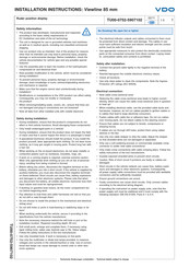 VDO A2C59512411 Installation Instructions Manual
