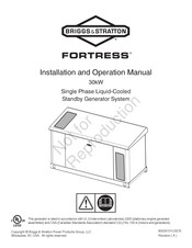 Briggs & Stratton FORTRESS 076880 Installation And Operation Manual