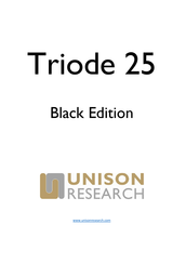 Unison Research Triode 25 Black Edition Manual