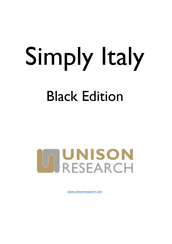 Unison Research Simply Italy Black Edition Manual