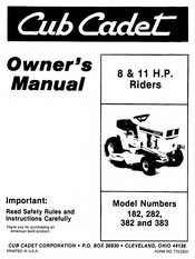 Cub Cadet 282 Owner's Manual