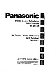 Panasonic TX-2985Z Operating Instructions Manual