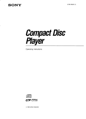 Sony CDP C725 Operating Instructions Manual