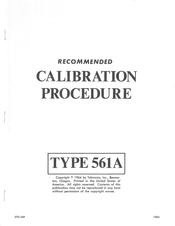 Tektronix 561A Calibration Procedure