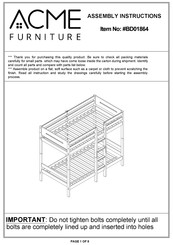 Acme Furniture BD01864 Assembly Instructions Manual
