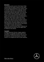 Mercedes-Benz T-Class 2022 Operator's Manual