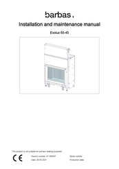barbas Evolux 65-45 Opti-Air Installation And Maintenance Manual
