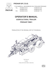 PRONAR T285/1 Operator's Manual