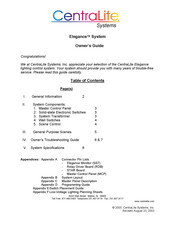 Centralite Elegance SST Owner's Manual