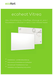 ecofort ecoheat Vitrea 780 Installation And Operating Instructions Manual