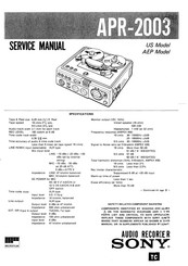 Sony APR-2003 Service Manual