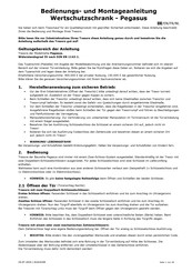 Format Pegasus 120 Operating And Mounting Instructions Manual